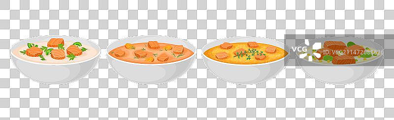 碗装美味三文鱼鱼汤图片素材