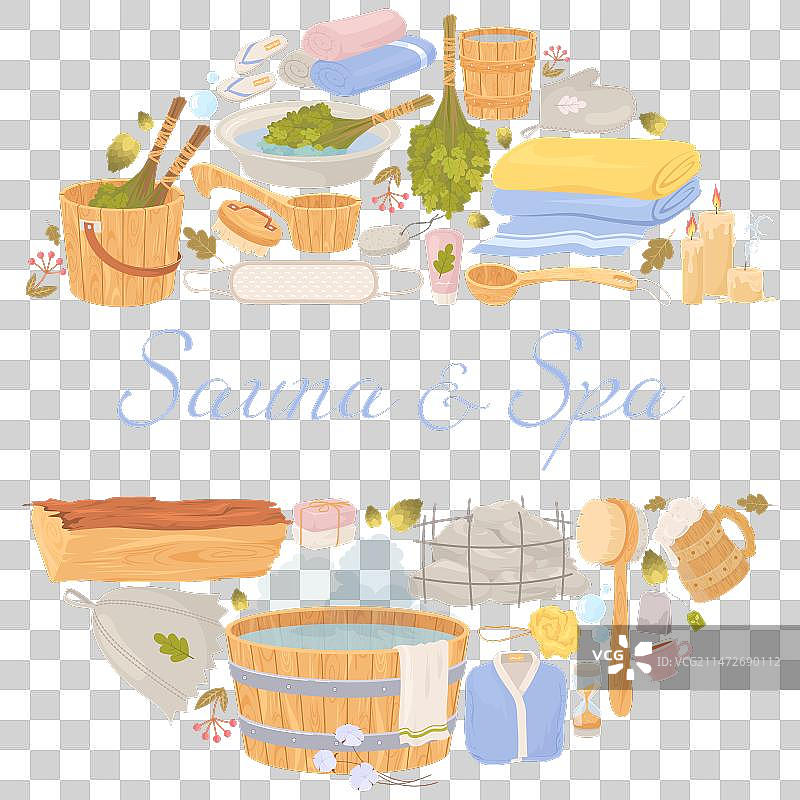 不同风格的桑拿和水疗广告海报图片素材