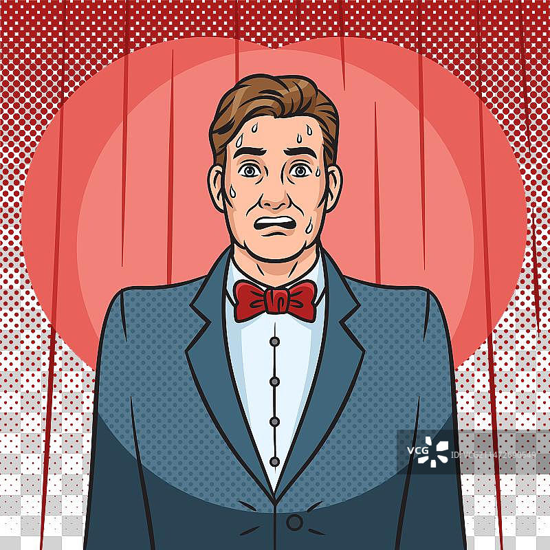 公众演讲焦虑波普艺术手绘图片素材