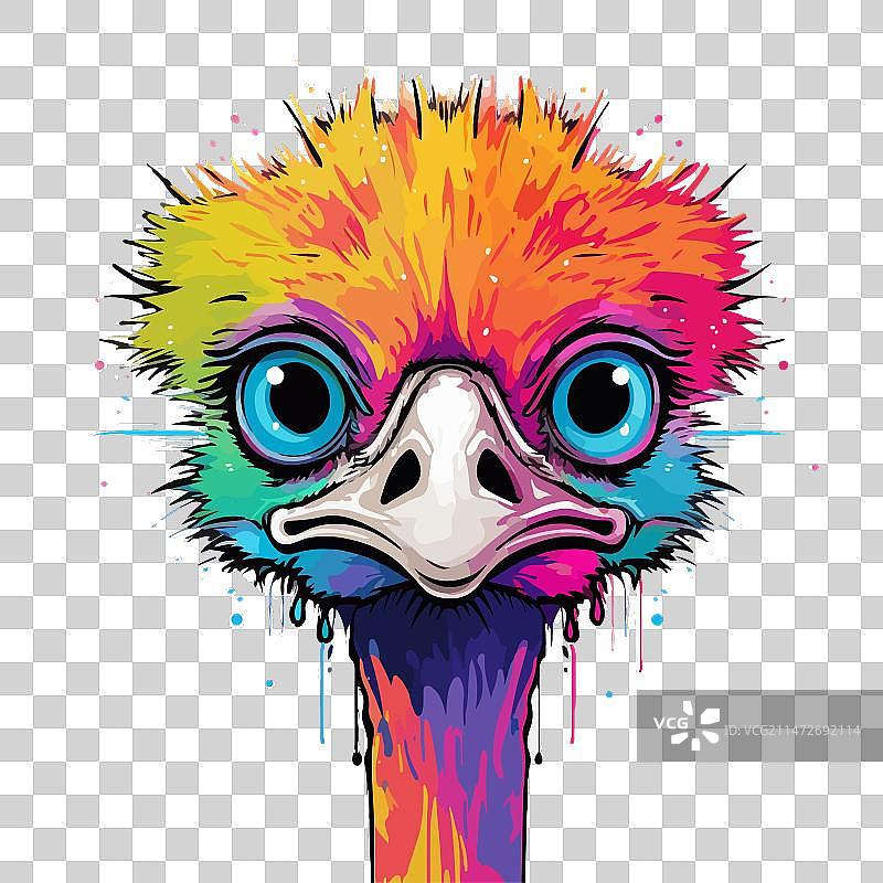 鸵鸟T恤设计图案图片素材