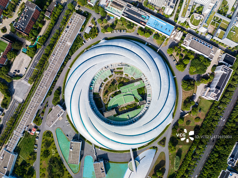 浦东张江高科技园区上海光源国家科学中心航拍图片素材