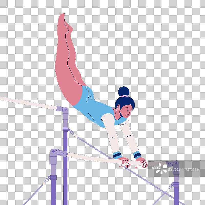 奥运会女子体操高低杠免抠图人像图片素材