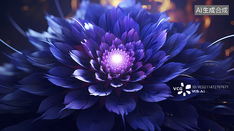 【AI数字艺术】数码科技紫色未来数字花抽象图形海报网页PPT背景图片素材