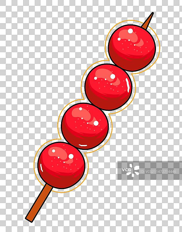 冰糖葫芦插画元素图片素材