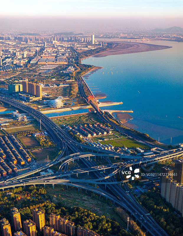 杭州大运河二通道与钱塘江交汇处图片素材
