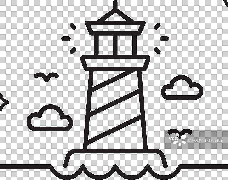灯塔线图标烽火台标志图片素材