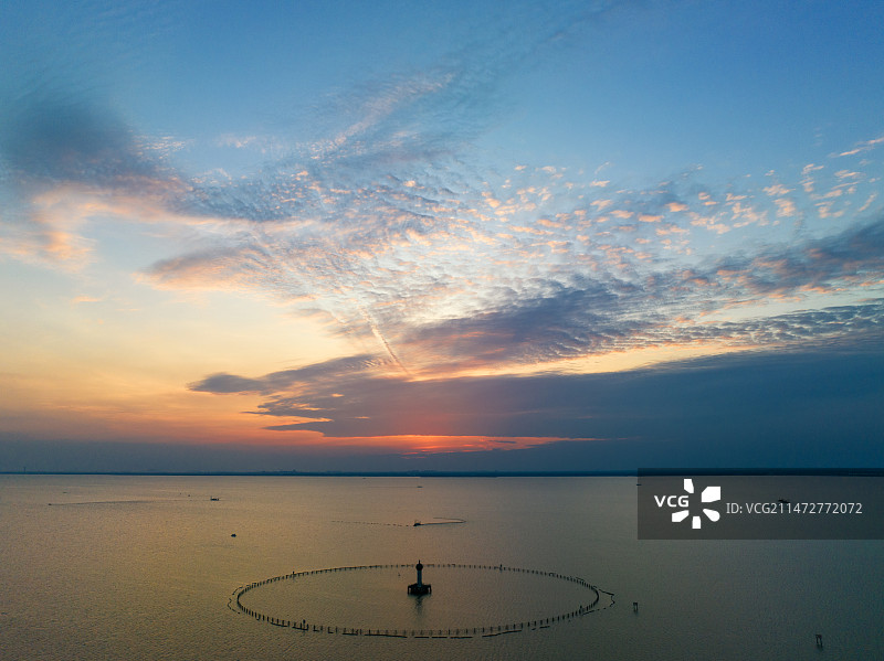 西太湖落日图片素材