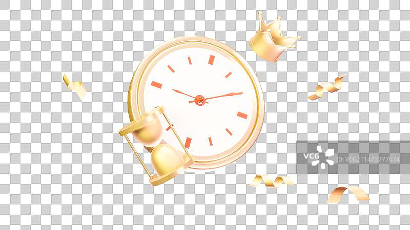 3d卡通金色金融沙漏钟表图标插画元素图片素材