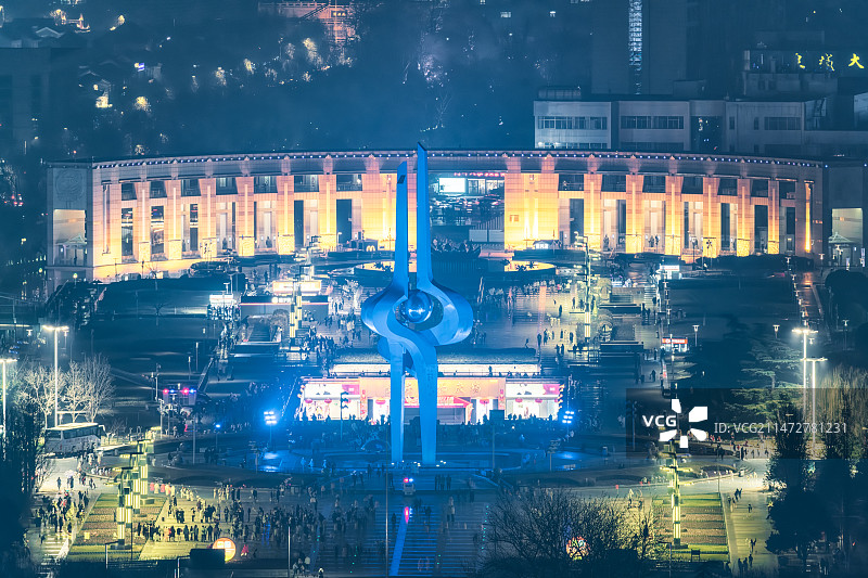 山东省济南市地标泉城广场跨年图片素材