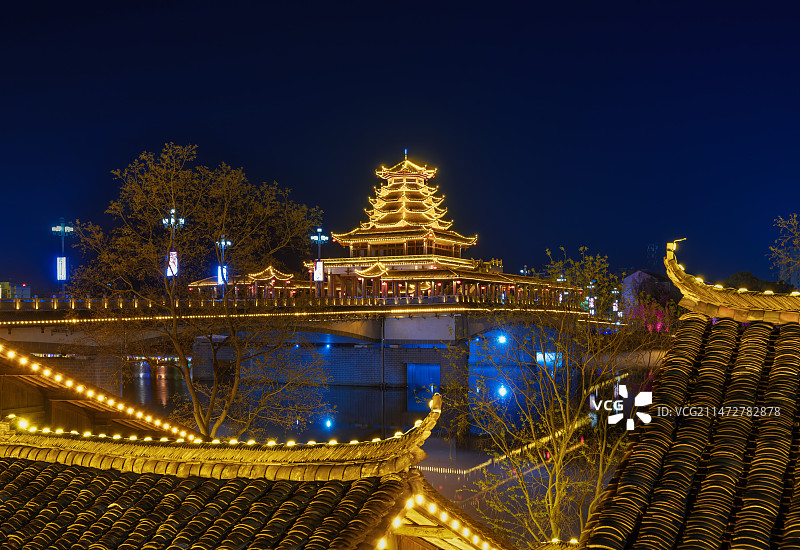 芷江夜景图片素材