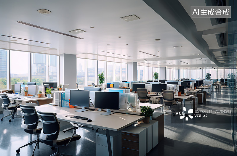 【AI数字艺术】现代风格办公室内部图片素材