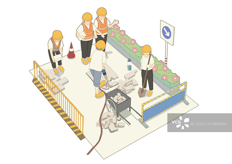 城市道路施工图片素材