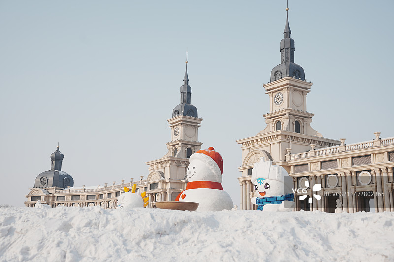 哈尔滨大雪人图片素材