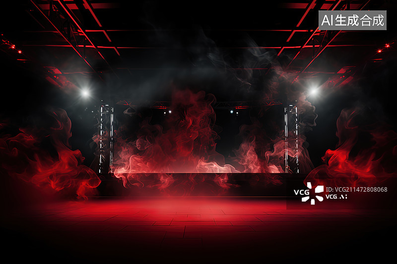 【AI数字艺术】剧院内舞台与灯光图片素材