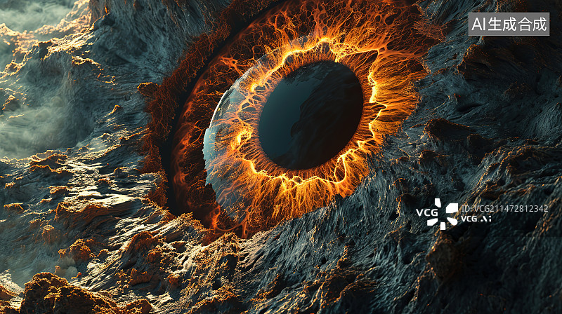 【AI数字艺术】日落时的岩层景观图片素材