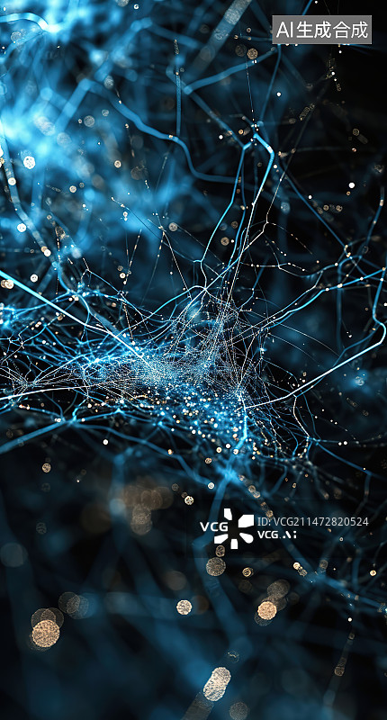 【AI数字艺术】黑色背景下的蜘蛛网特写镜头图片素材