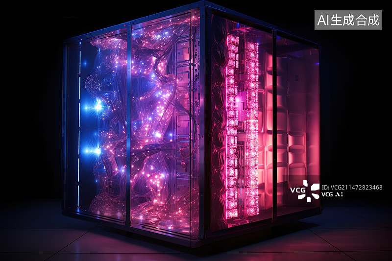 【AI数字艺术】暗室中照明设备的特写图片素材