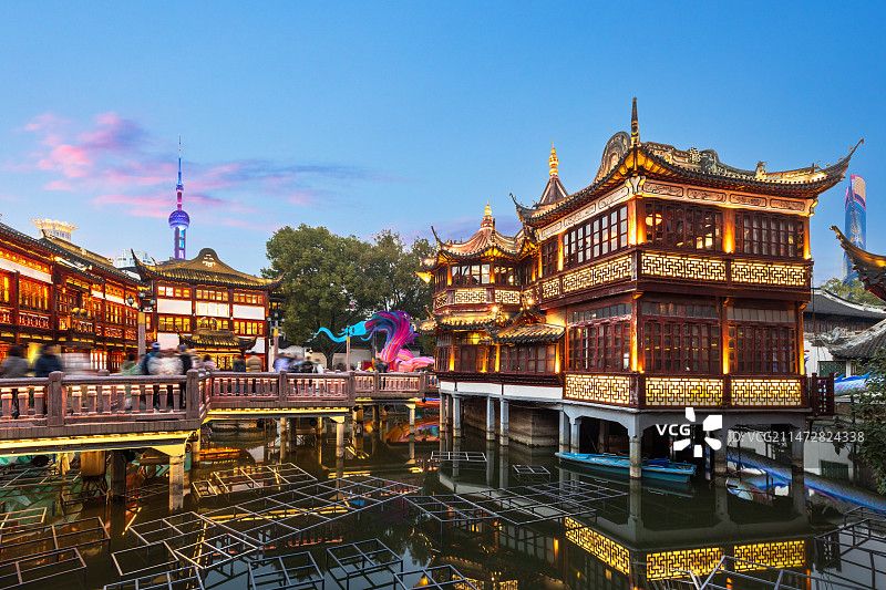 上海豫园夜景图片素材