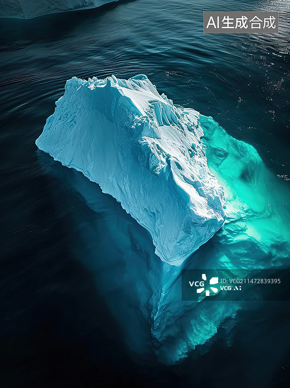 【AI数字艺术】冰冻的湖面和浮冰的全帧拍摄图片素材