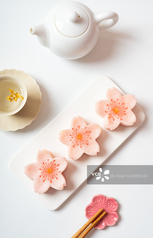 中式糕点樱花米糕图片素材