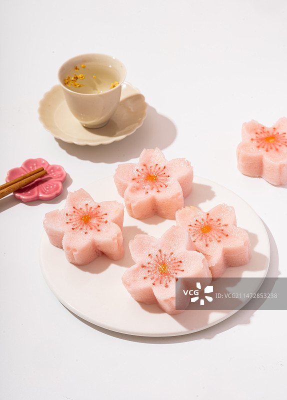 中式糕点樱花米糕图片素材