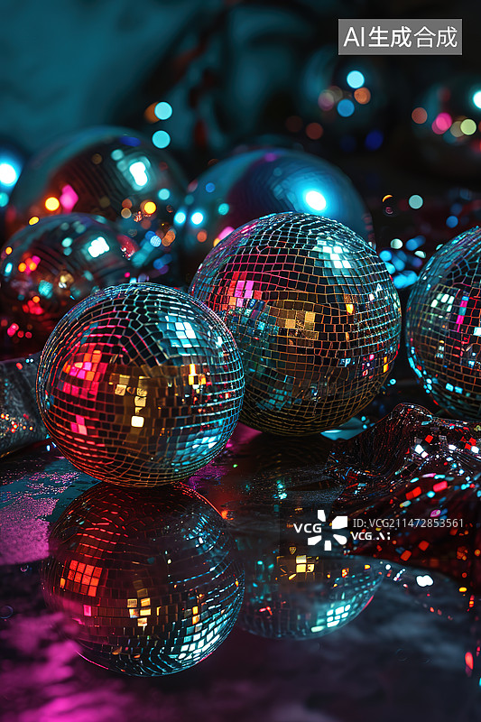 【AI数字艺术】圣诞装饰的特写镜头图片素材