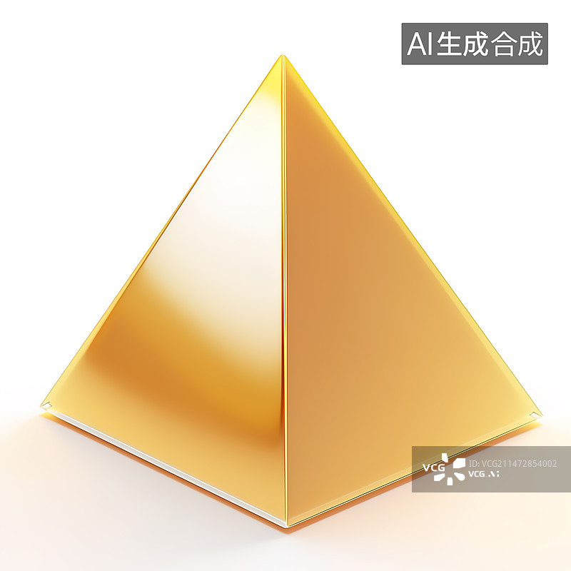 【AI数字艺术】金色的金字塔形状金融概念元素图片素材
