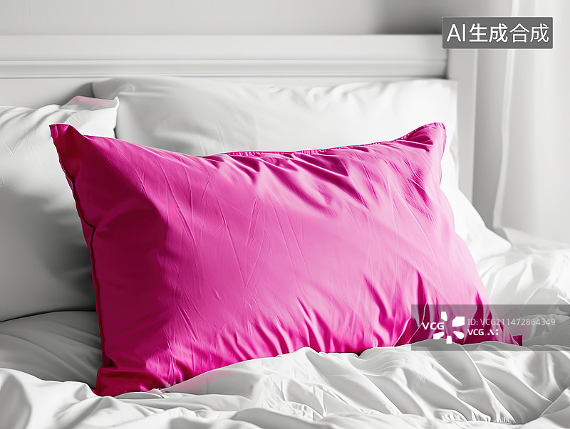 【AI数字艺术】床上枕头的特写镜头图片素材