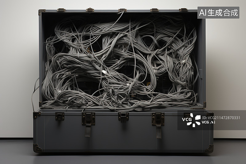 【AI数字艺术】灰色背景下的空钱包特写镜头图片素材