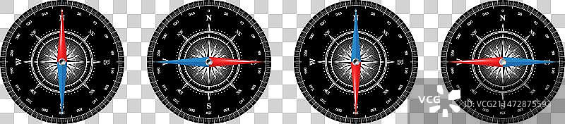 海洋罗盘航海风玫瑰与基本方位图片素材