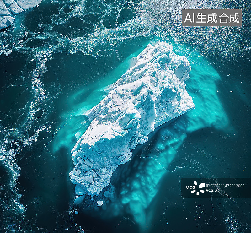【AI数字艺术】冰川上的冰图片素材
