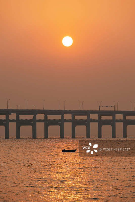 星海大桥黄昏组图图片素材