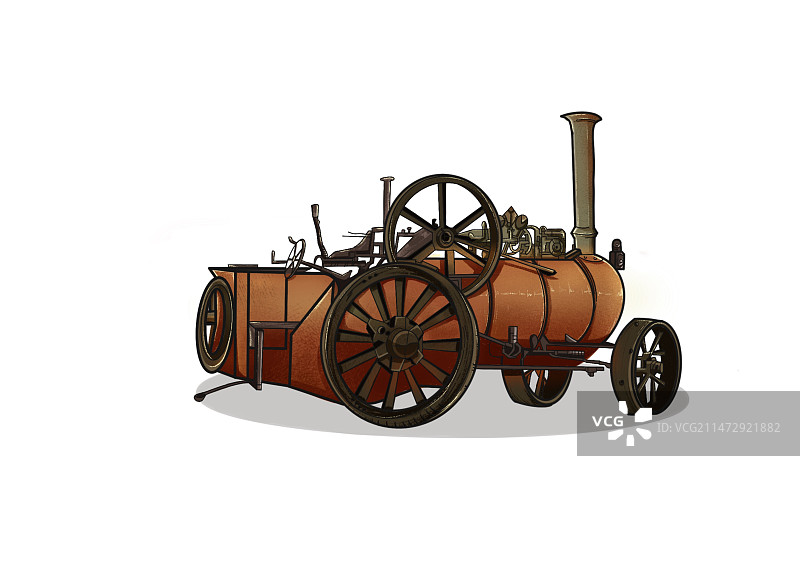 蒸汽机插画图片素材