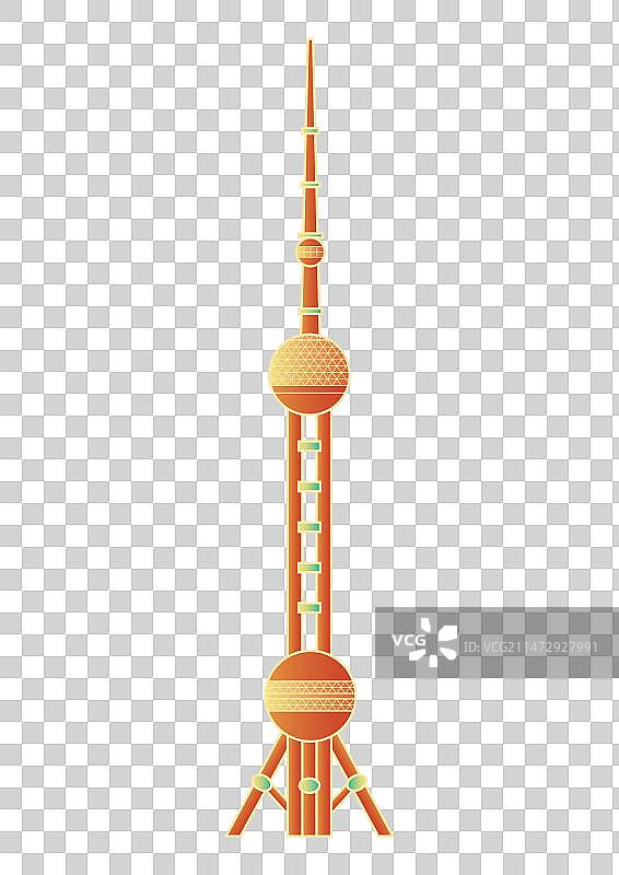 上海东方明珠矢量插画元素图片素材