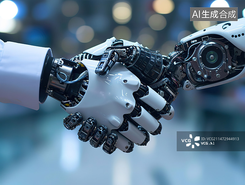 【AI数字艺术】人形机器人的手部特写图片素材