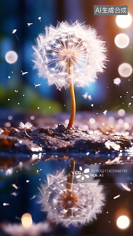 【AI数字艺术】微距特写蒲公英图片素材