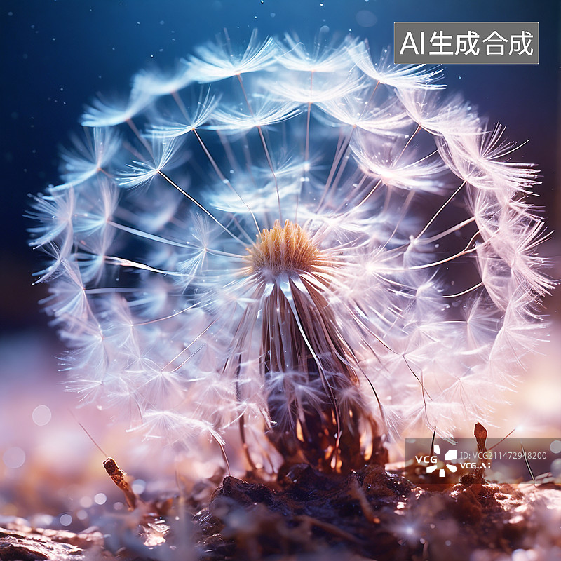 【AI数字艺术】微距特写蒲公英图片素材