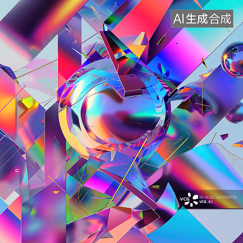 【AI数字艺术】炫彩的酸性设计海报背景图片素材