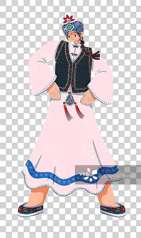 锡伯族服饰少女图片素材
