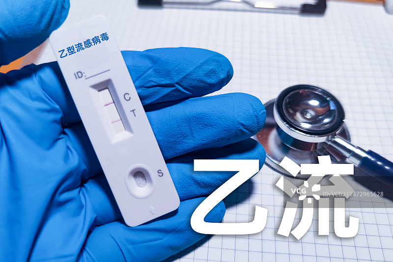 乙流（乙型流感病毒）概念，防疫医疗健康主题图片素材