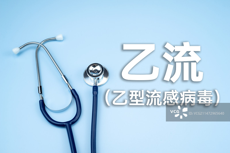 乙流（乙型流感病毒）概念，防疫医疗健康主题图片素材