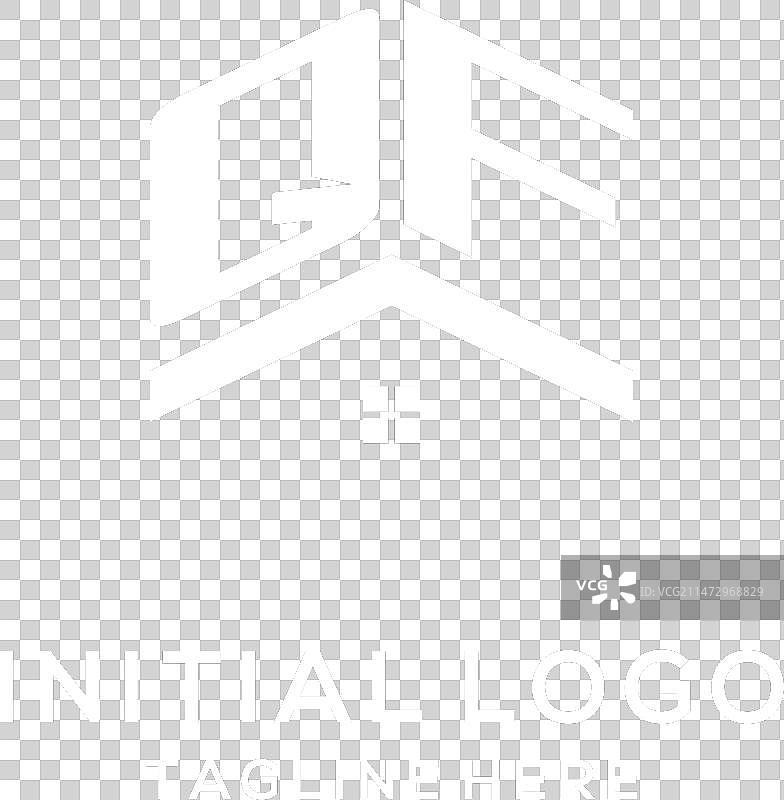 QF抽象房屋屋顶首字母简约标志图片素材