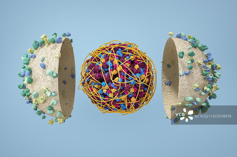微观3D抽象支原体线病毒 腺性病毒图片素材