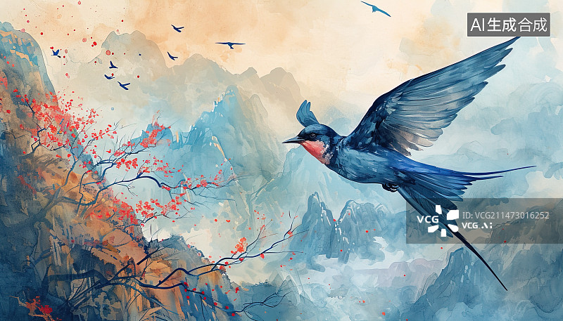 【AI数字艺术】燕子图片素材