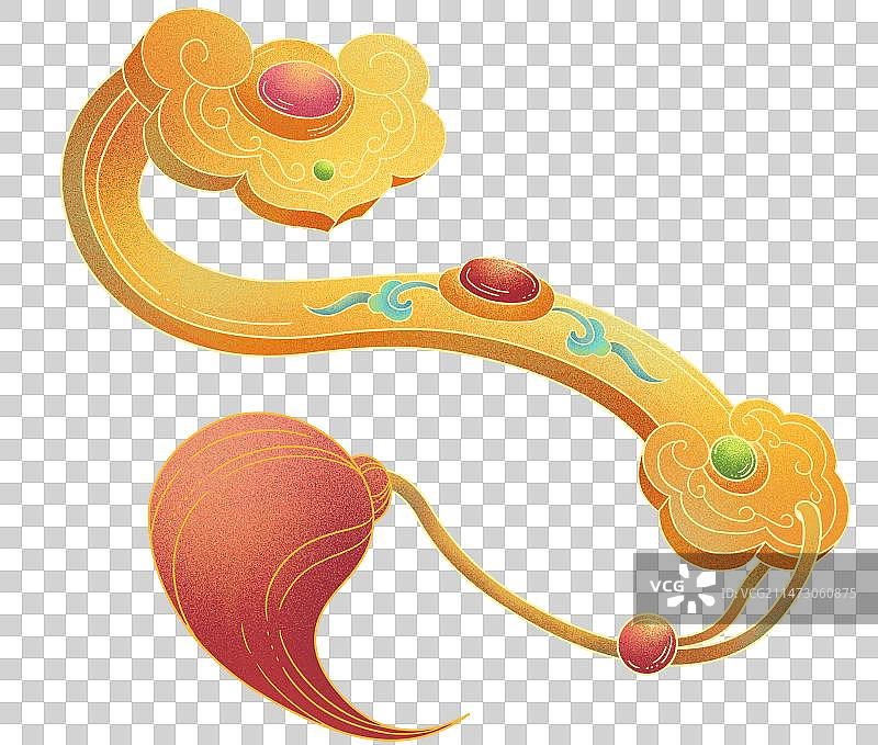 玉如意国潮插画图片素材