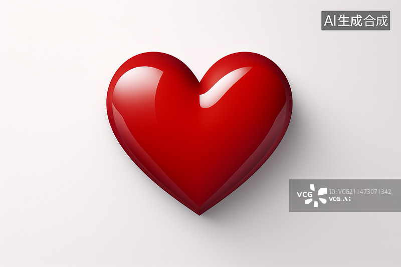【AI数字艺术】浅色背景红心图片素材