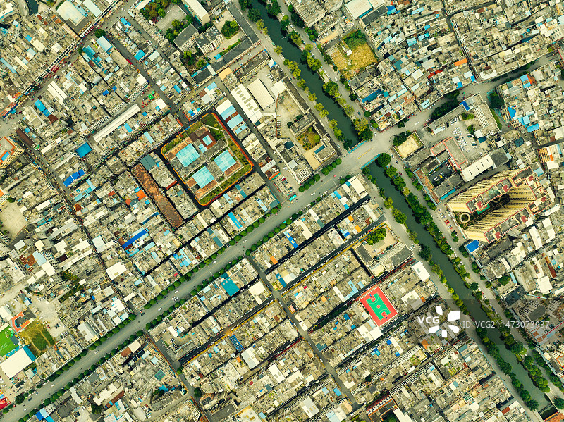 县城城中村航拍图片素材