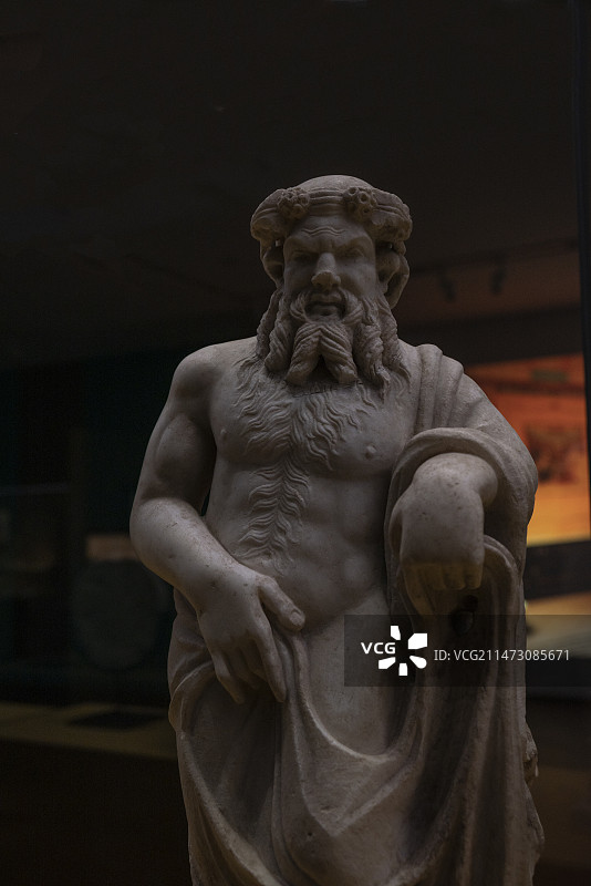 那不勒斯国家考古博物馆古罗马文物精品，西勒努斯喷泉雕像（庞贝古城）图片素材