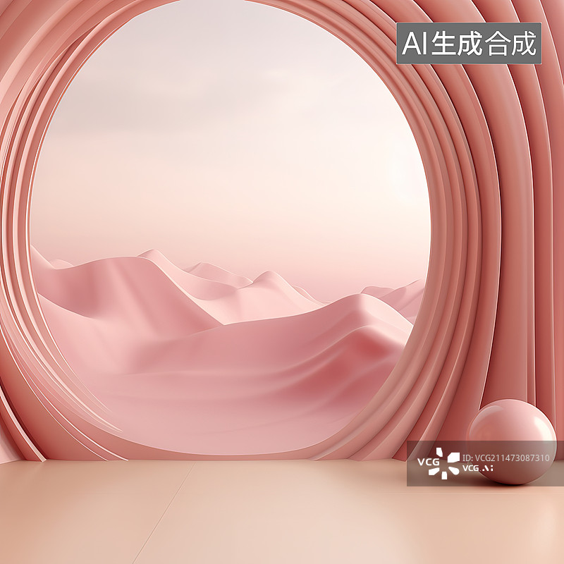 【AI数字艺术】粉色的产品海报背景图片素材