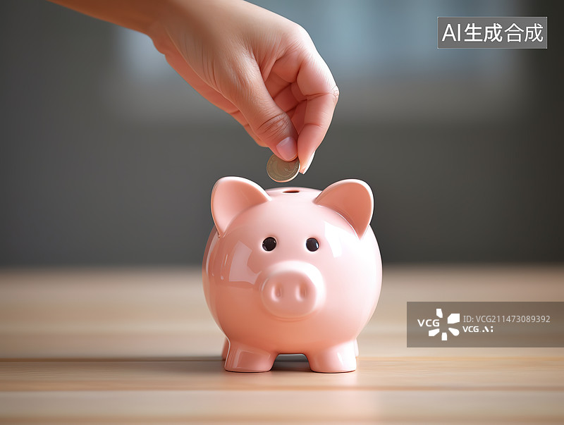 【AI数字艺术】存钱罐小猪特写图片素材